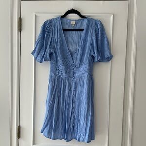 A New Day XS Blue Ruffled Flutter Sleeve Mini Dress